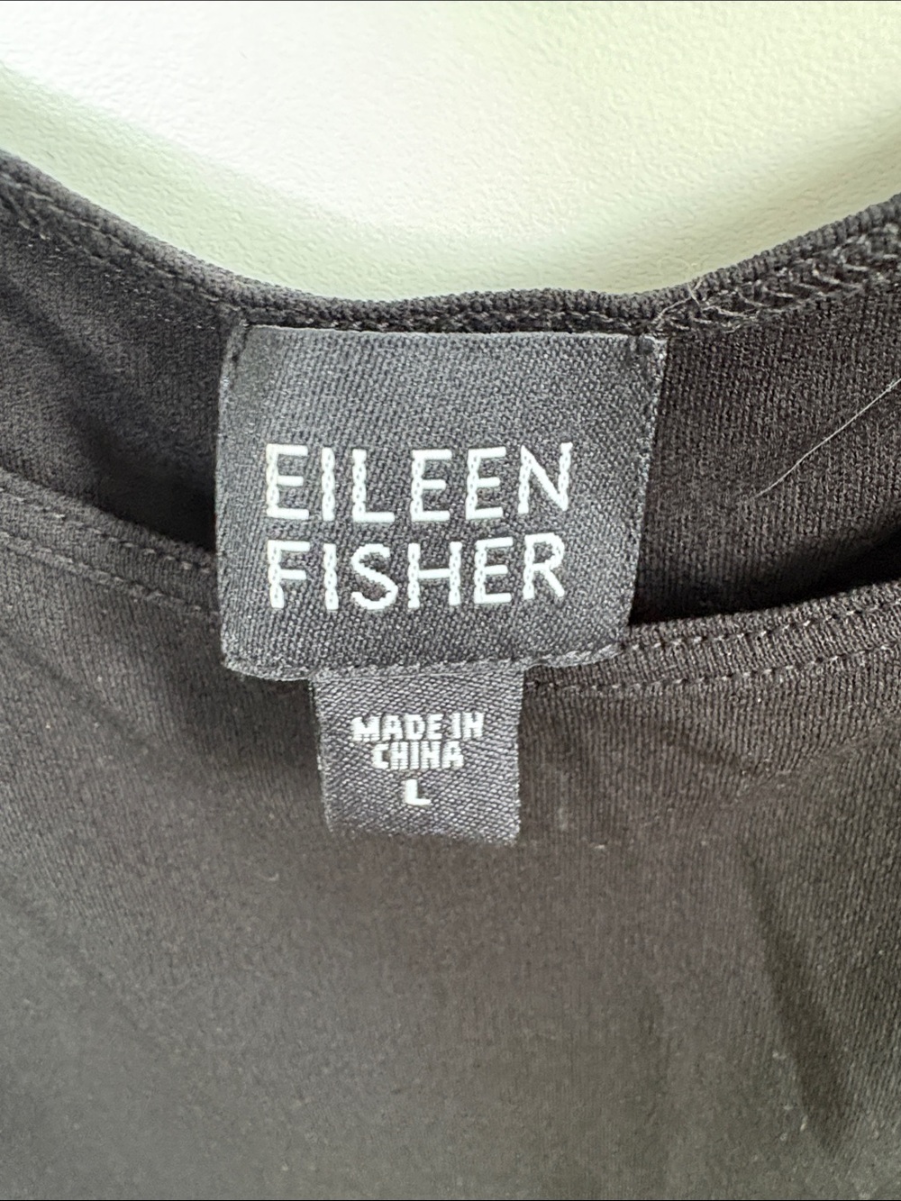 Eileen Fisher Classic 100% Silk Black Scoop Tank L - Picture 2 of 4
